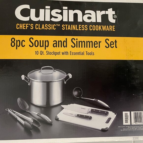 Cuisinart Chef's Classic 8 Piece Stainless Steel Soup and Simmer Set, stockpot - Picture 1 of 10